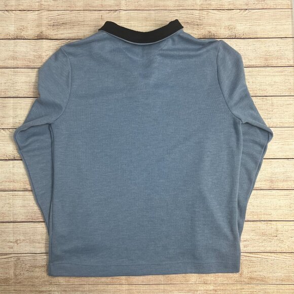 Banana Republic Blue Quarter Zip Pullover Sweater Size Large Men's Casual - Picture 3 of 11